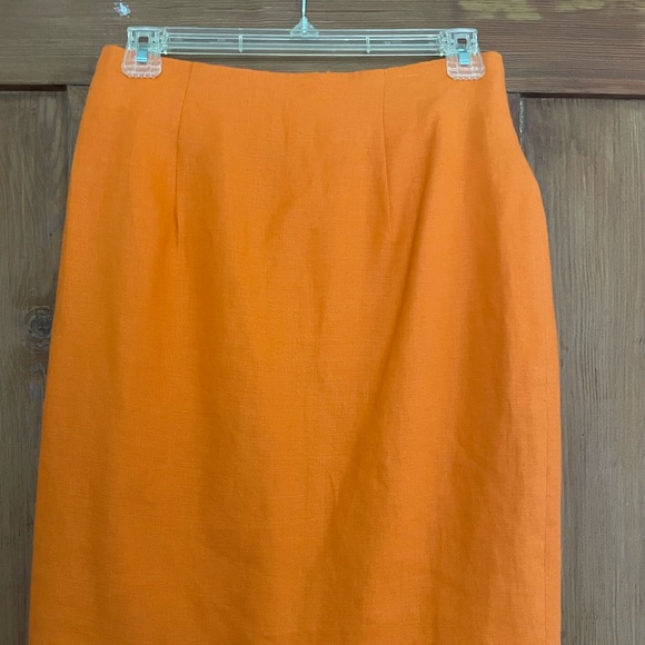 VTG USA Elliot Lauren Solid Orange Linen Suit 6 - Picture 5 of 7